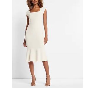 Express Midi Sheath Dress CREAM White M